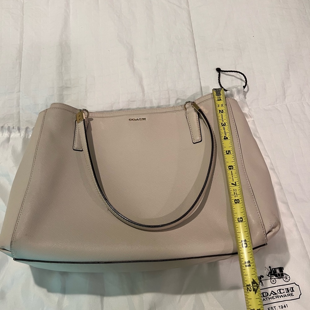 Coach top handle cream bag